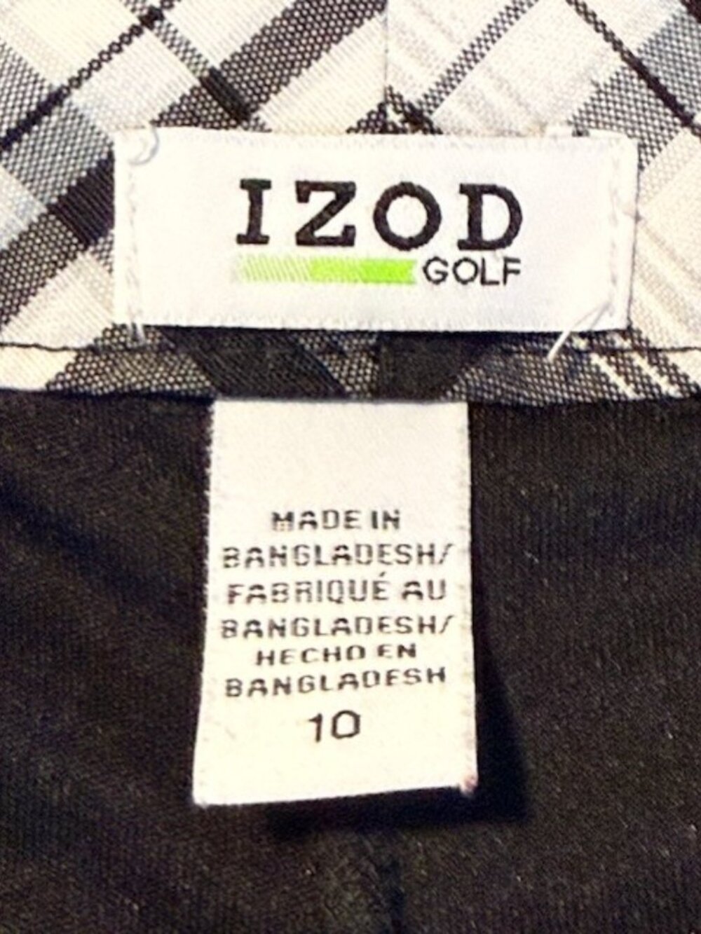 IZOD Golf Plaid Athletic Skort, Size 10 - Picture 8 of 8